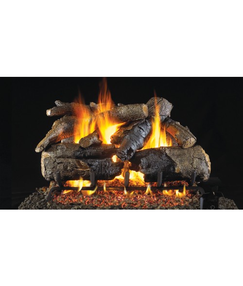 Peterson REAL FYRE Charred American Oak OUTDOOR Vented Gas Log Set with Stainless Steel G45 Burner