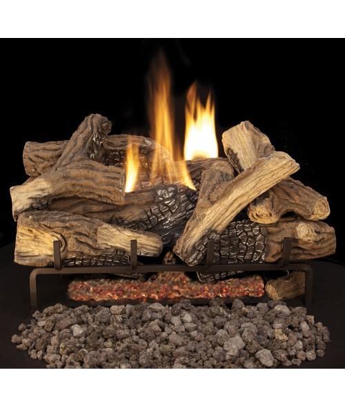 Vantage Hearth Mixed Oak Vent-Free Gas Log Set (Triple Flame Burner w/ Ember Bed)